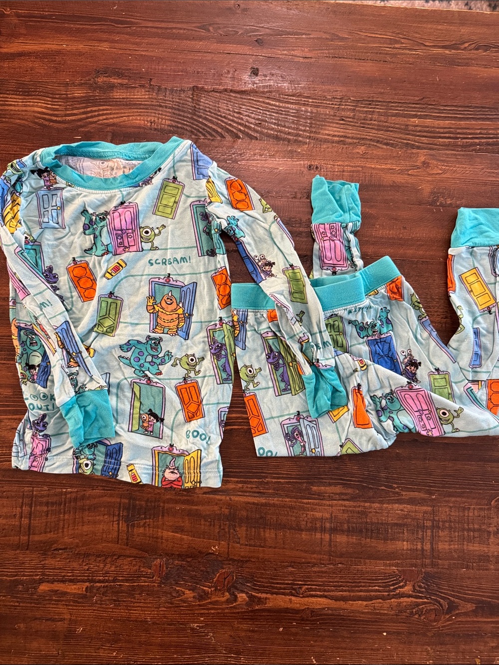 Little Sleepies Turquoise Monster’s Inc Print Pajama Set